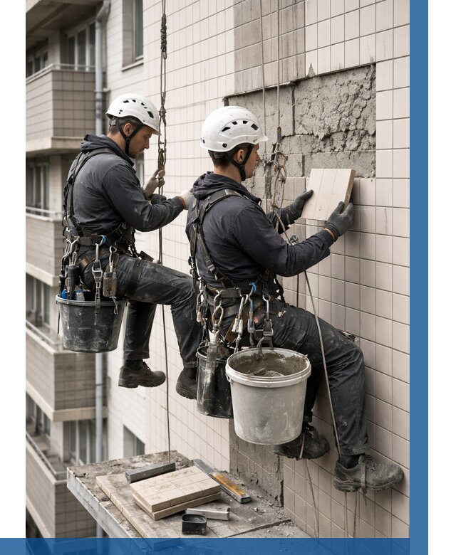 Ремонт облицовки фасада плиткой в Горном-Алтайске от 1866 р. | ВЫСОТНИК-Грн