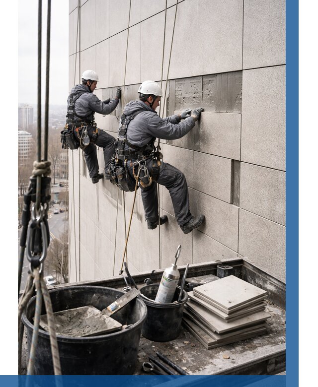 Ремонт фасада из керамогранита в Горном-Алтайске от 2592 р. | ВЫСОТНИК-Грн