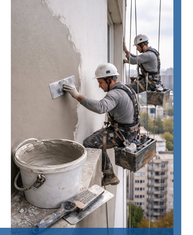 Шпаклевка фасада на высоте в Горном-Алтайске от 726 р. | ВЫСОТНИК-Грн