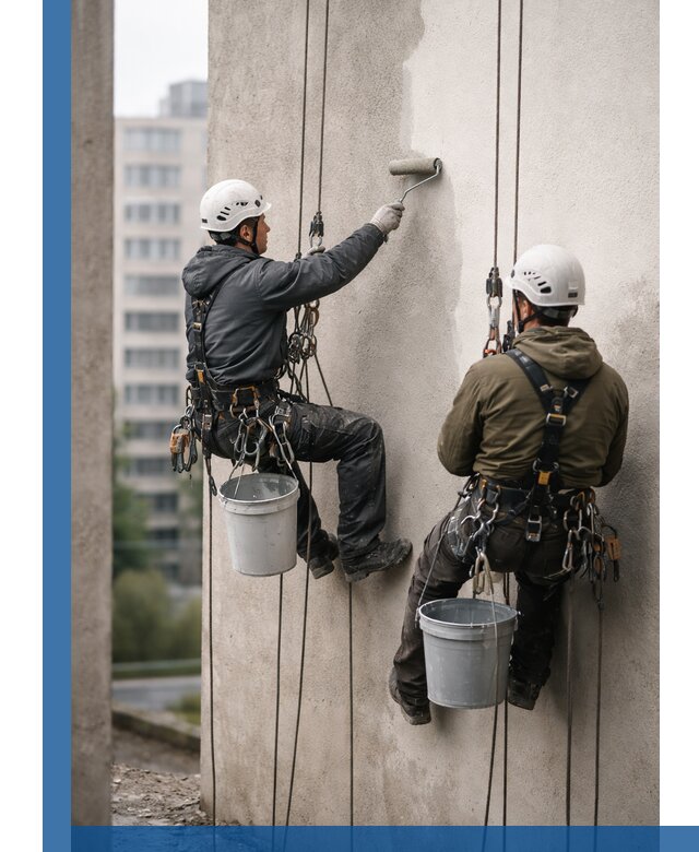 Покраска фасадов высотными альпинистами в Горном-Алтайске с гарантией