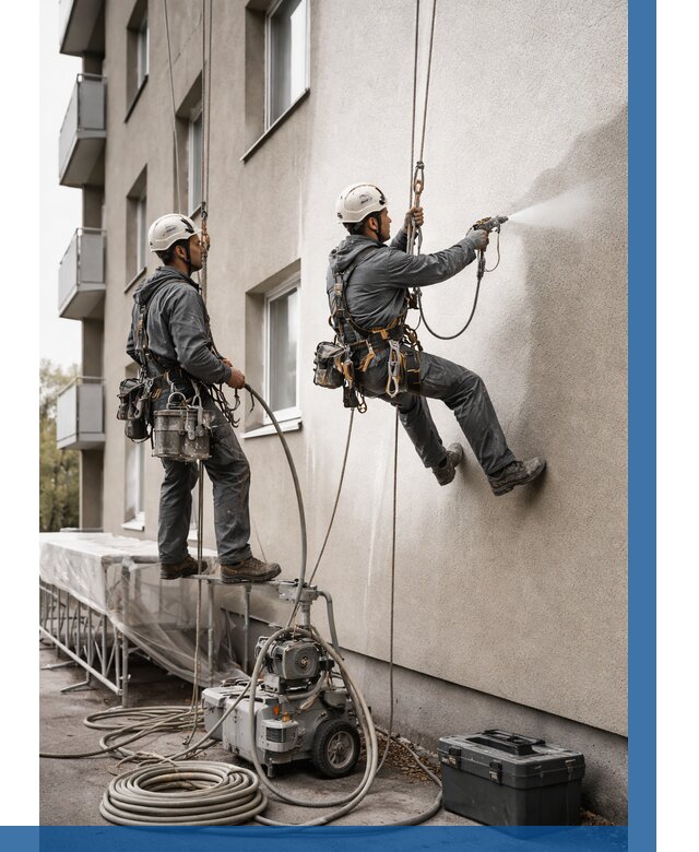 Безвоздушная покраска фасада в Горном-Алтайске от 228 р/м² | ВЫСОТНИК-Грн