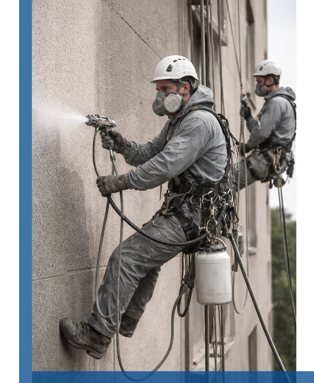 Безвоздушная покраска фасадов зданий в Горном-Алтайске профессионально