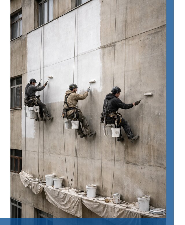 Покраска бетонного фасада в Горном-Алтайске от 363 р за м2 | ВЫСОТНИК-Грн