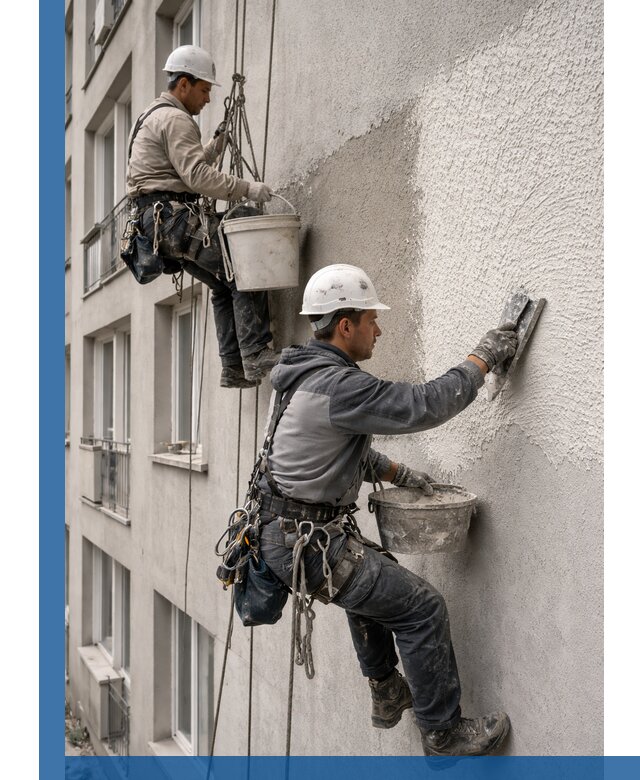 Нанесение декоративной штукатурки короед на фасад в Горном-Алтайске