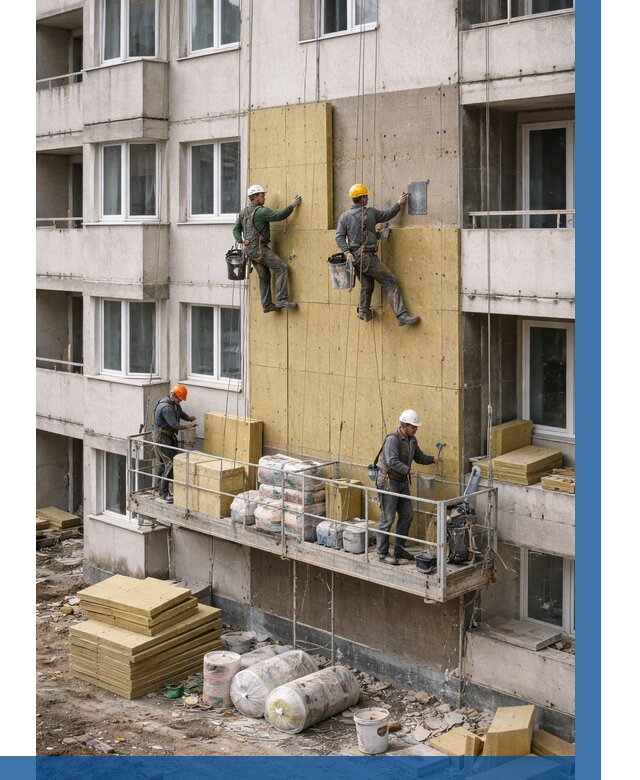 Утепление фасада минватой в Горном-Алтайске от 1555 р. | ВЫСОТНИК-Грн