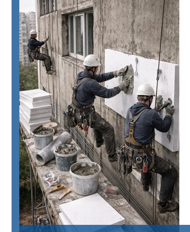 Утепление фасада пенополистиролом в Горном-Алтайске под ключ