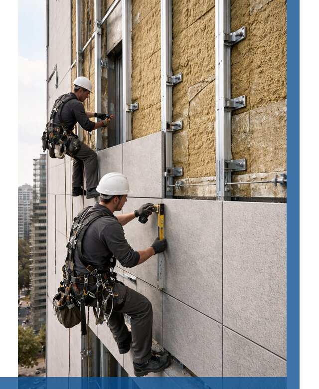 Монтаж вентилируемого фасада в Горном-Алтайске от 3629 р. | ВЫСОТНИК-Грн