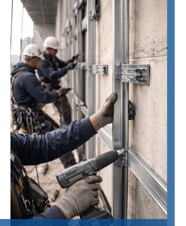 Монтаж подсистемы вентфасада в Горном-Алтайске от 881 р. | ВЫСОТНИК-Грн