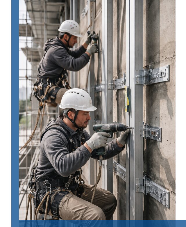 Монтаж и крепление подсистемы вентфасада в Горном-Алтайске