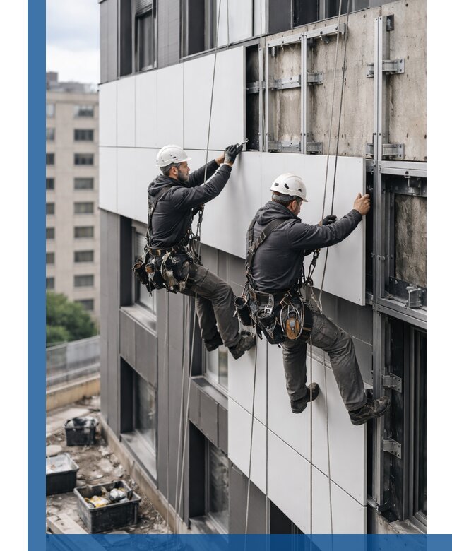 Монтаж композитных панелей фасада в Горном-Алтайске под ключ