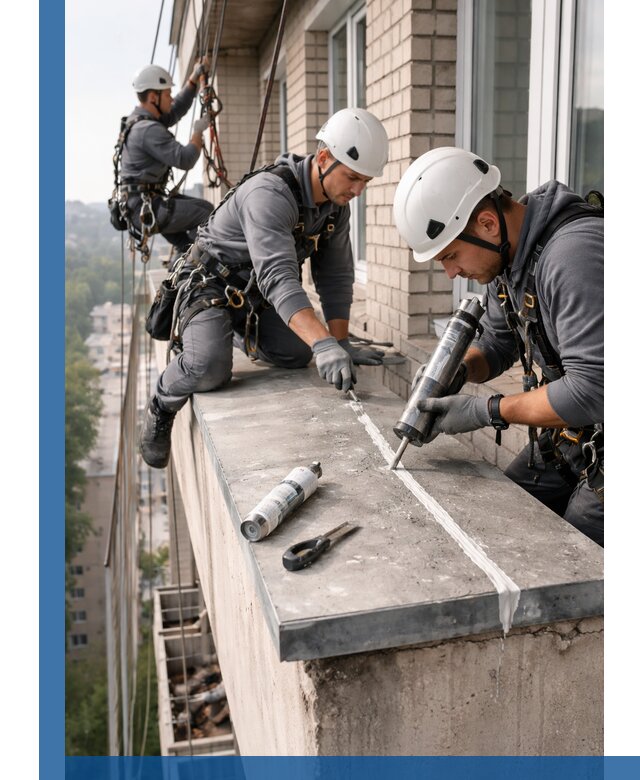 Герметизация балконного козырька в Горном-Алтайске профессионально