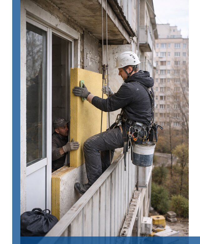 Профессиональное утепление балкона снаружи в Горном-Алтайске под ключ
