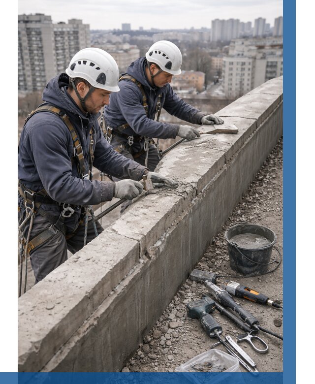 Ремонт парапета на кровле в Горном-Алтайске от 1555 р. | ВЫСОТНИК-Грн