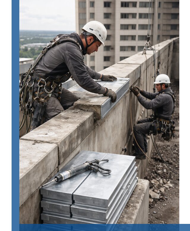 Замена парапетных крышек и установка новых в Горном-Алтайске