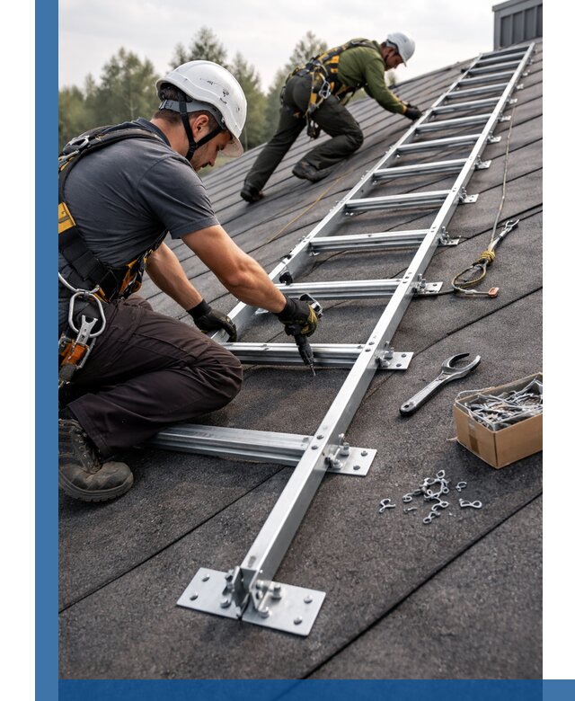 Профессиональный монтаж кровельной лестницы в Горном-Алтайске под ключ