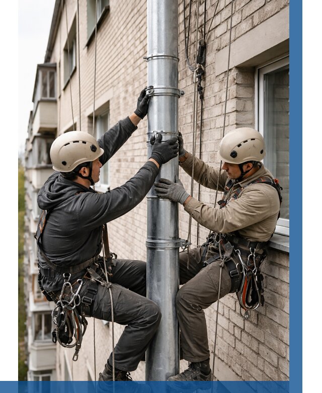 Замена водосточных труб в Горном-Алтайске от 6739 р. | ВЫСОТНИК-Грн