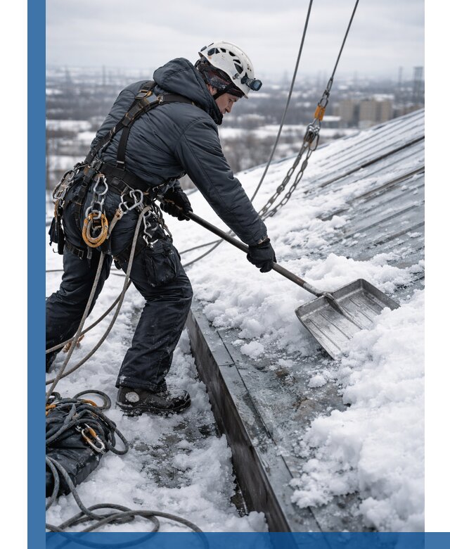 Профессиональная очистка кровли от снега и наледи в Горном-Алтайске