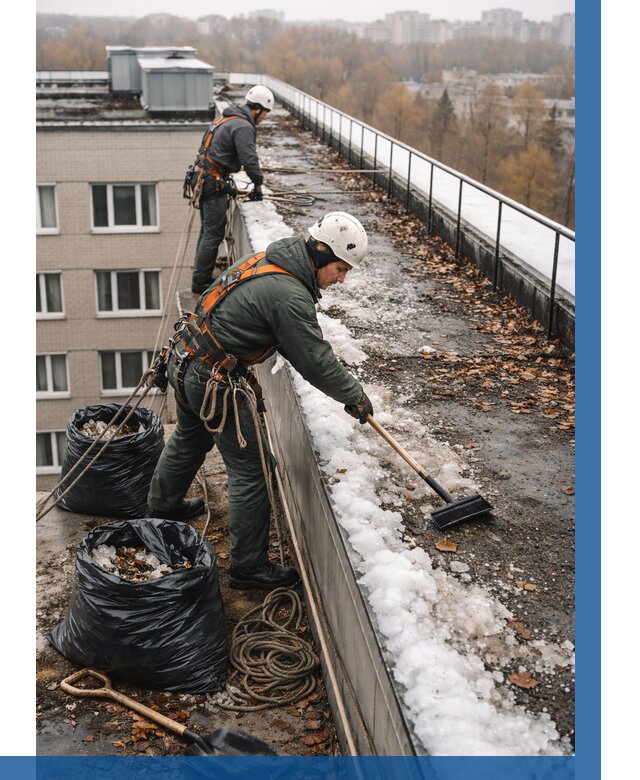 Очистка кровли по периметру в Горном-Алтайске от 570 р. | ВЫСОТНИК-Грн