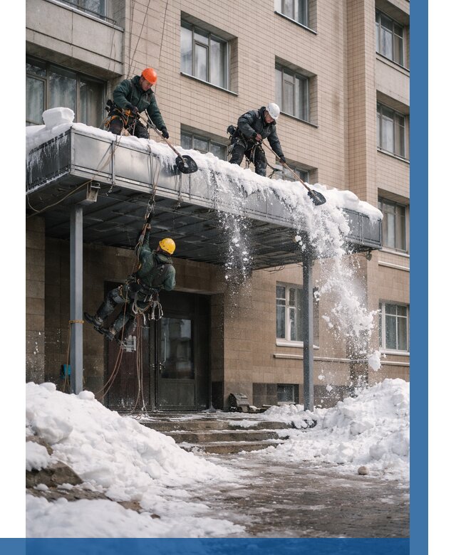 Очистка козырьков от снега в Горном-Алтайске от 3629 р. | ВЫСОТНИК-Грн