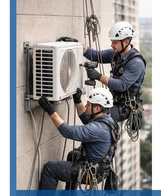 Монтаж внешнего блока кондиционера в Горном-Алтайске установка и крепление