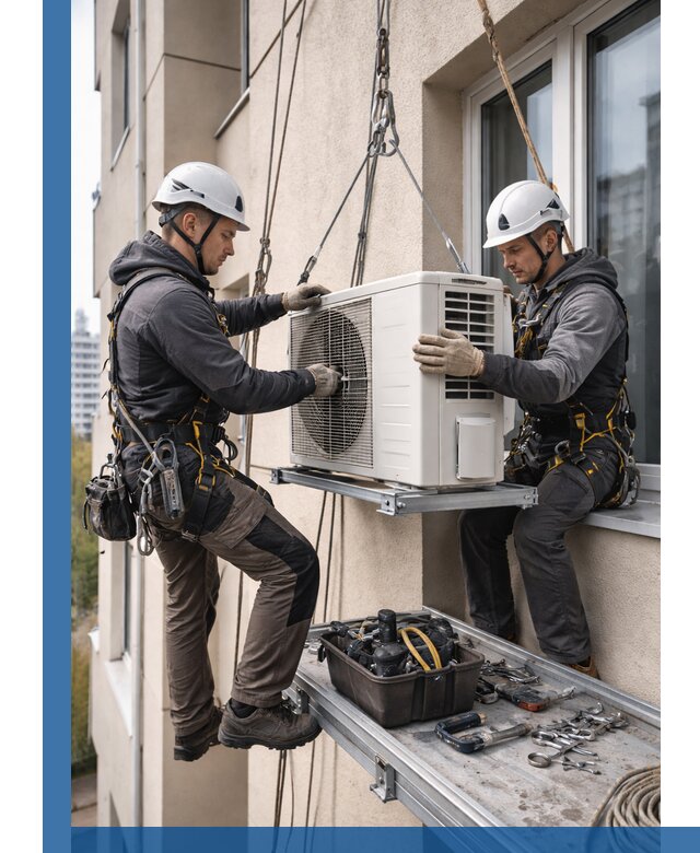 Перенос внешнего блока кондиционера в Горном-Алтайске с монтажом и крепежом