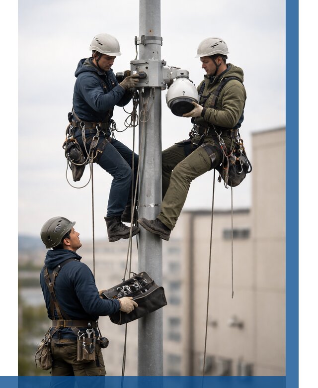 Установка видеокамер на мачте в Горном-Алтайске от 8813 р. | ВЫСОТНИК-Грн