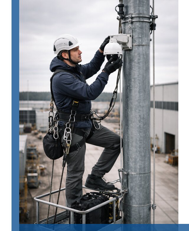 Профессиональная установка видеокамер на мачте в Горном-Алтайске