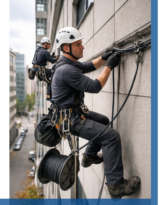 Прокладка кабеля по фасаду в Горном-Алтайске от 363 р. | ВЫСОТНИК-Грн