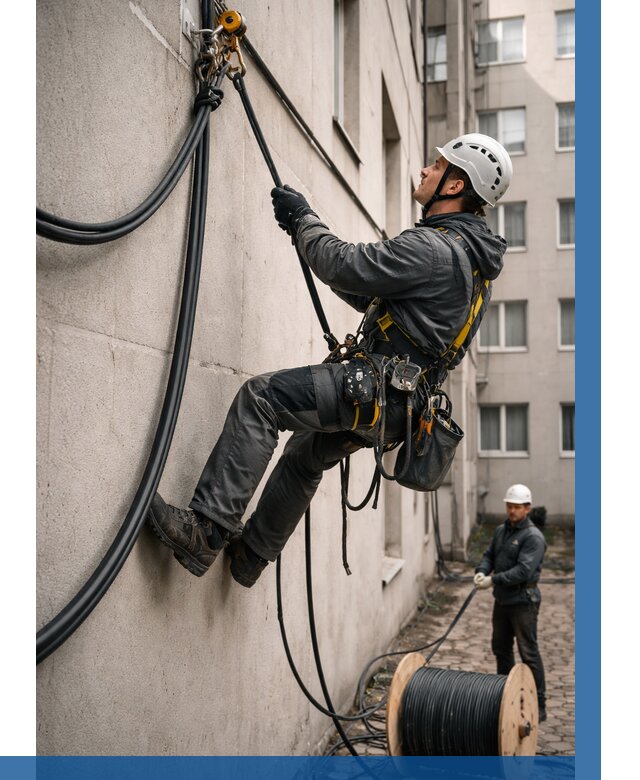 Протяжка кабеля питания на высоте в Горном-Алтайске от 467 р. | ВЫСОТНИК-Грн