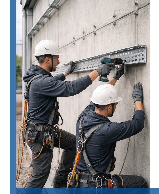 Монтаж кабельных лотков на фасаде зданий в Горном-Алтайске с гарантией