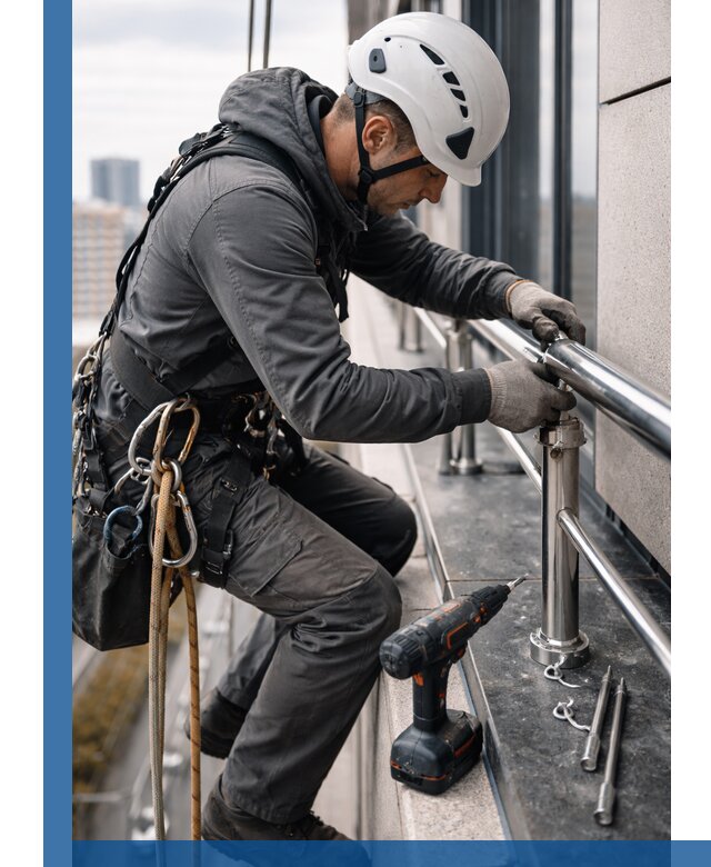 Монтаж ограждений на высоте в Горном-Алтайске для зданий и конструкций