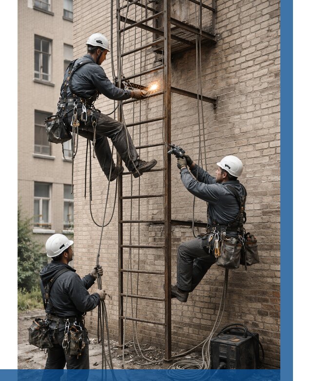 Ремонт пожарной лестницы в Горном-Алтайске от 7776 р. | ВЫСОТНИК-Грн