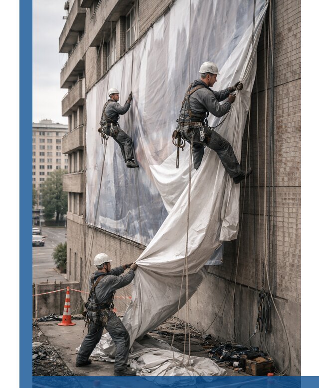 Демонтаж баннеров с фасада в Горном-Алтайске оперативно и безопасно