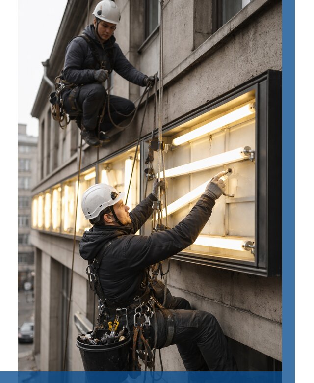 Замена ламп в вывеске в Горном-Алтайске под ключ от 3629 р. | ВЫСОТНИК-Грн