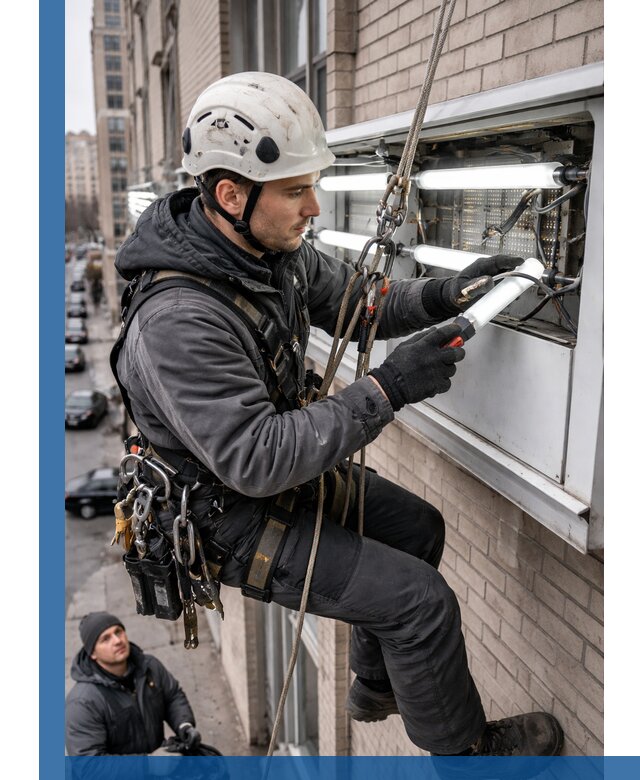 Профессиональная замена ламп в наружной вывеске в Горном-Алтайске