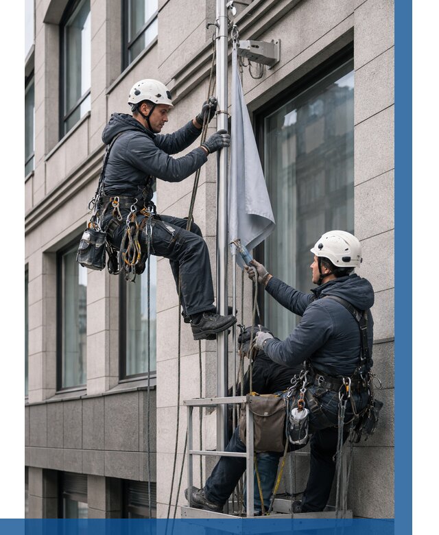 Установка флагов на фасаде в Горном-Алтайске от 4666 р. | ВЫСОТНИК-Грн