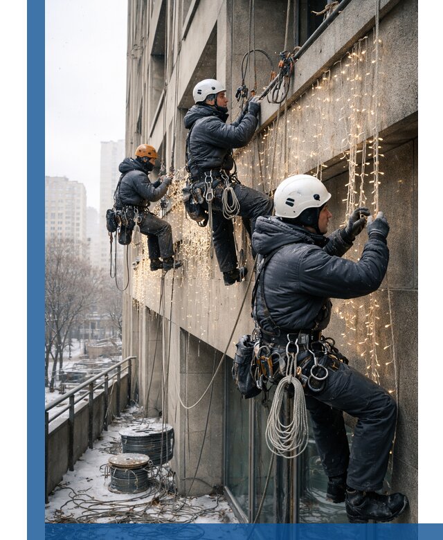 Монтаж новогодней иллюминации и украшение фасадов в Горном-Алтайске