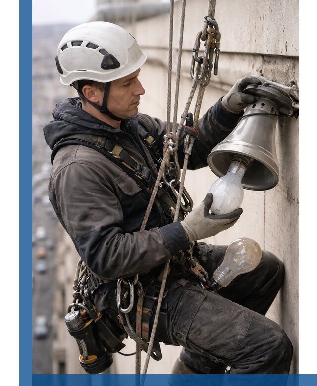 Замена ламп на высоте в Горном-Алтайске профессионально и быстро