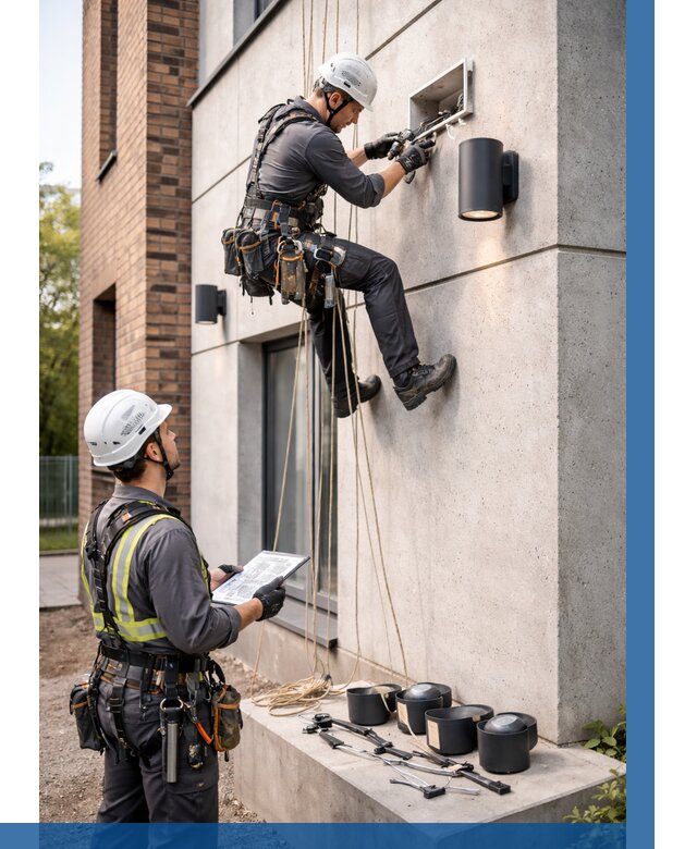 Монтаж фасадного освещения в Горном-Алтайске от 2592 р. | ВЫСОТНИК-Грн