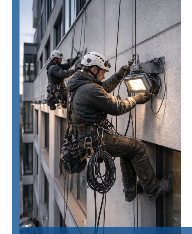 Монтаж фасадного освещения в Горном-Алтайске установка и подключение