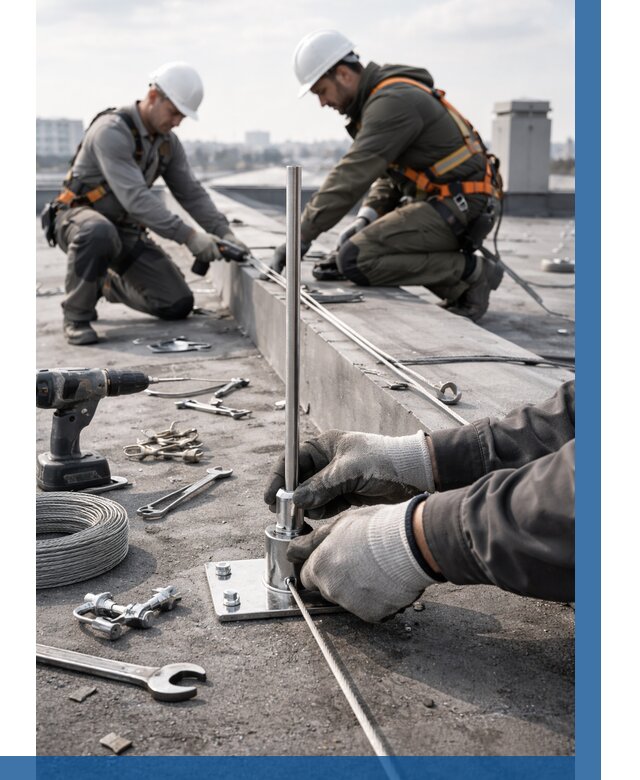 Монтаж молниезащиты на кровле в Горном-Алтайске цена от 25920 р. | ВЫСОТНИК-Грн