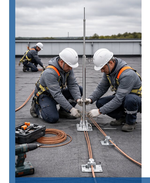 Монтаж молниезащиты на кровле в Горном-Алтайске под ключ с гарантией