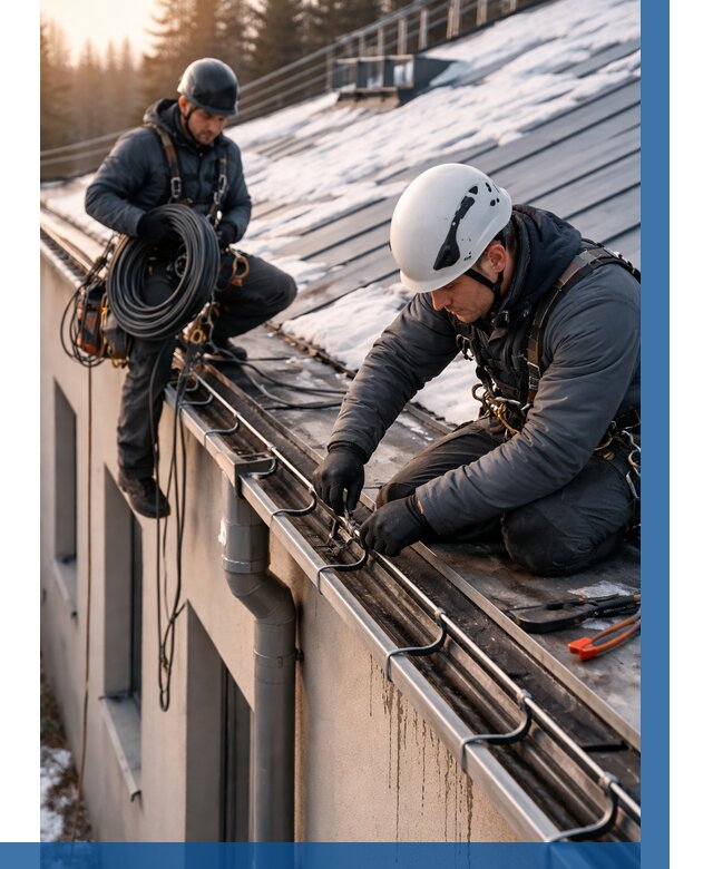 Монтаж греющего кабеля на кровле в Горном-Алтайске от 467 р. | ВЫСОТНИК-Грн