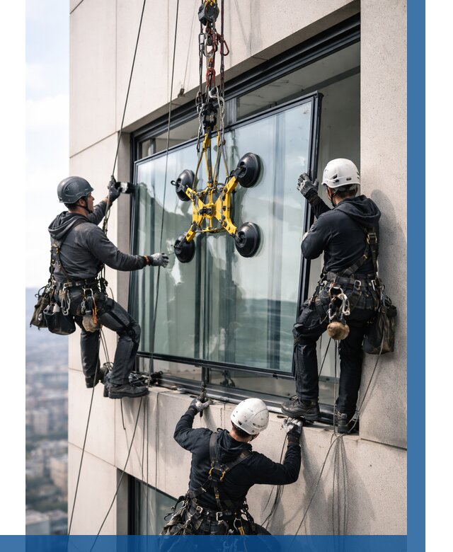 Монтаж стеклопакетов на высоте в Горном-Алтайске от 3318 р. | ВЫСОТНИК-Грн