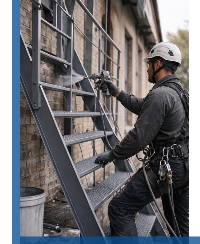 Покраска и антикоррозионная защита пожарных лестниц в Горном-Алтайске