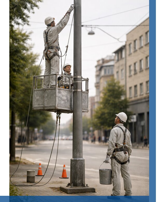 Покраска опор освещения в Горном-Алтайске от 5184 р. | ВЫСОТНИК-Грн