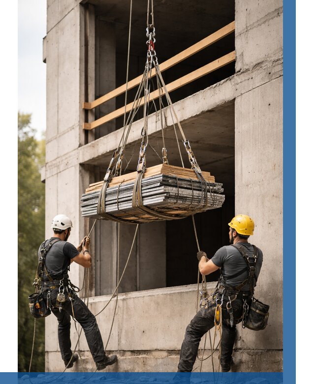 Подъем материала на этаж веревками в Горном-Алтайске от 1555 р. | ВЫСОТНИК-Грн