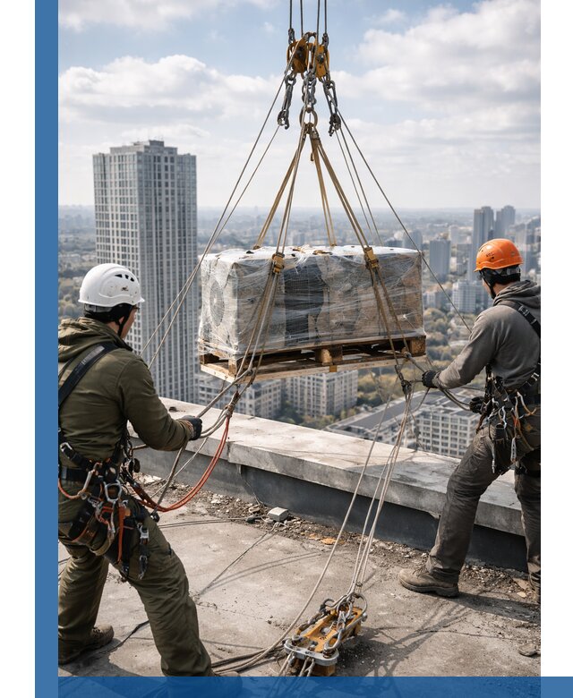 Подъем и монтаж крупногабаритных грузов на крышу в Горном-Алтайске