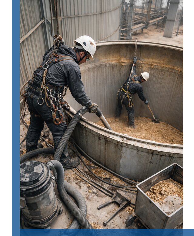 Профессиональная чистка зерновых бункеров в Горном-Алтайске с выездом