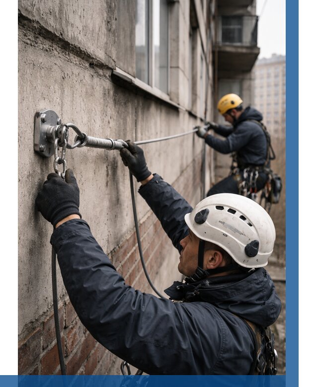 Монтаж анкерных линий в Горном-Алтайске от 3110 р. | ВЫСОТНИК-Грн